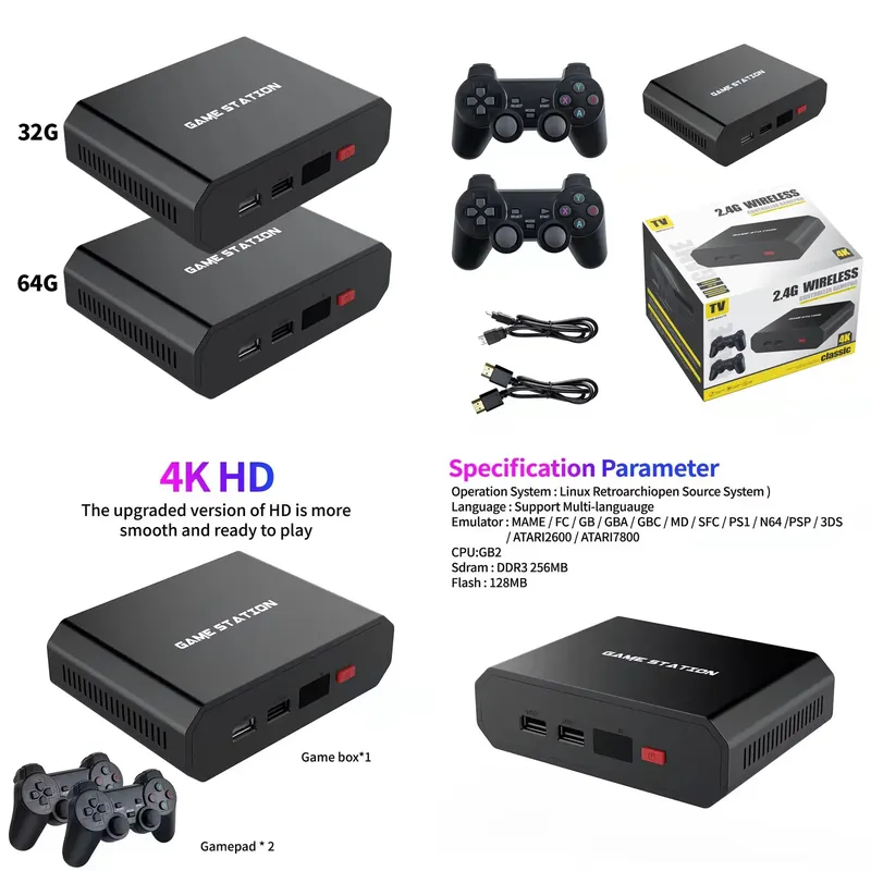 Gaming Console Controller - M8plus HD Videogame Console Box 2.4G