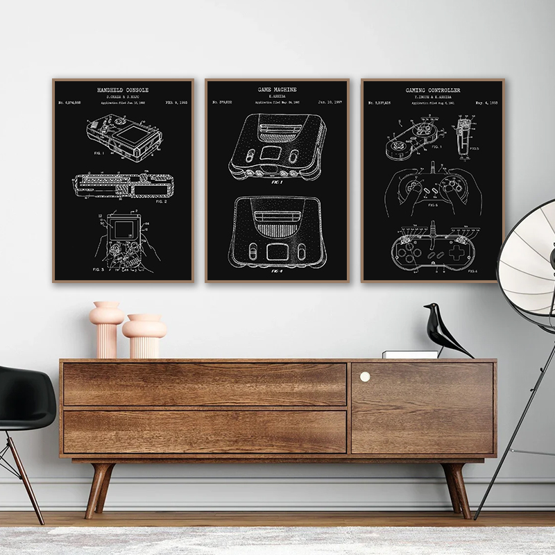 Vintage Game Console Blauwdruk - Gaming Console Picture recensie en prijs
